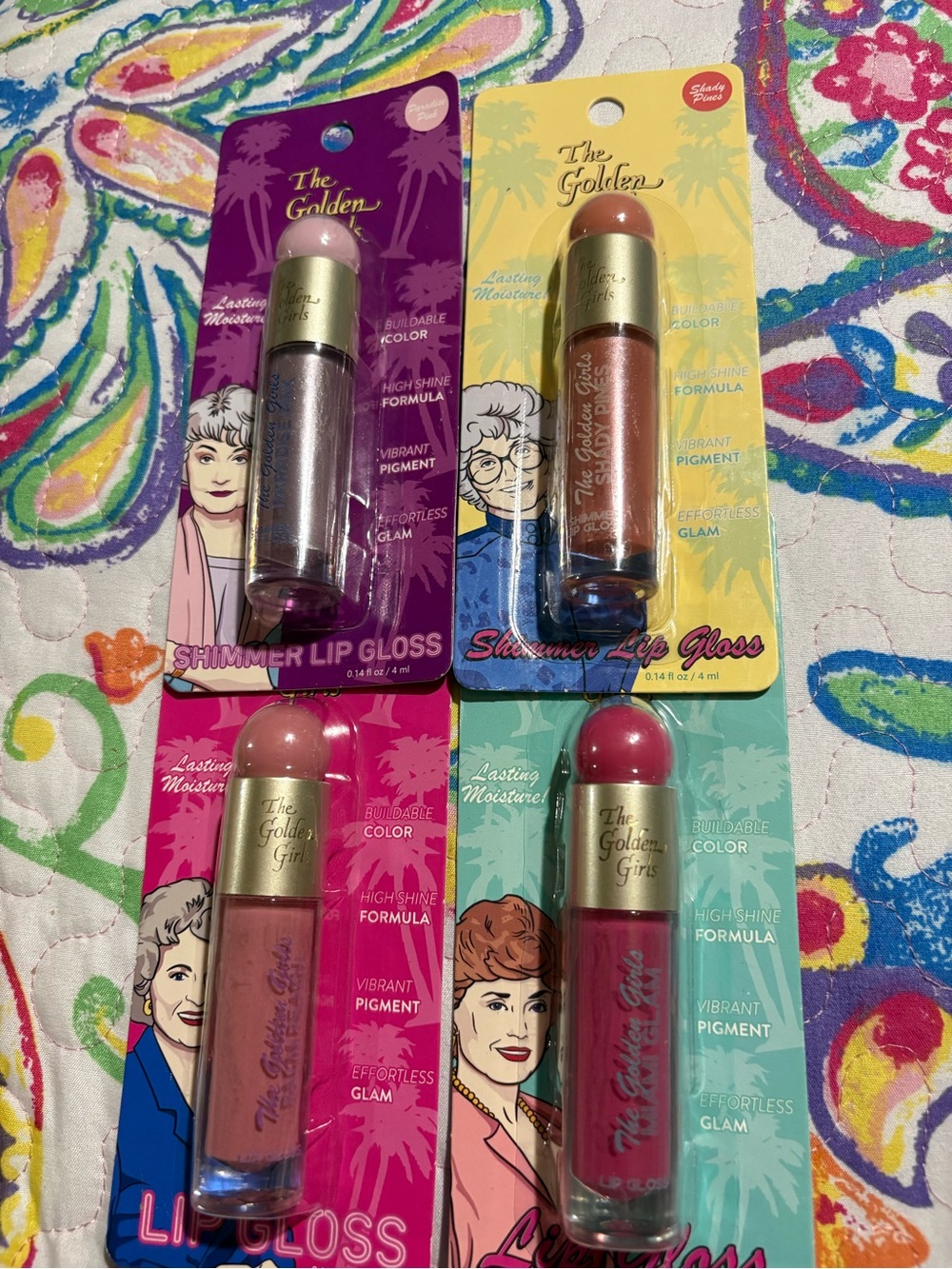 Signature The Golden Girls Shimmer Lip Gloss Set - Purple, Coral, Peach, Rose